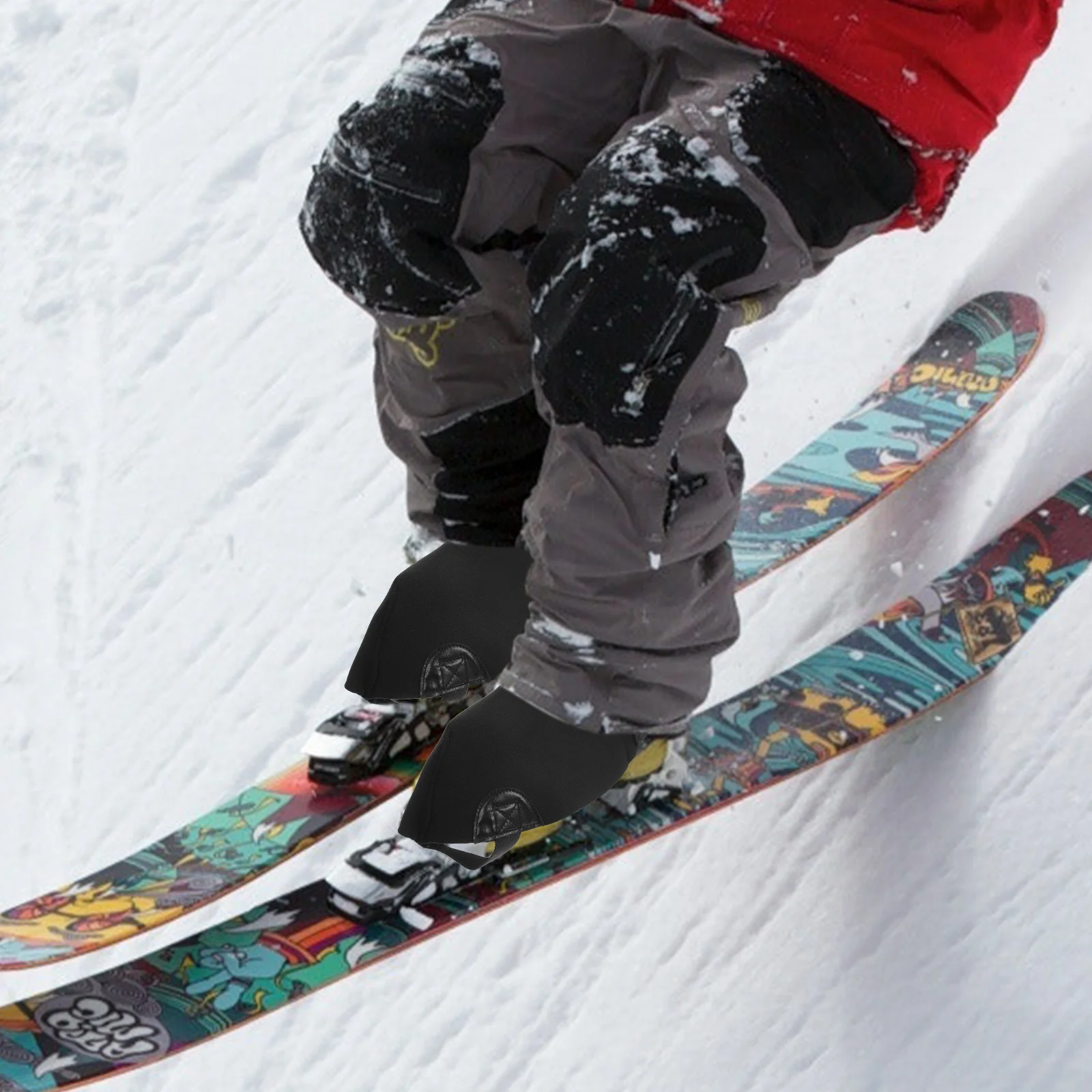 

1 пара чехлов для уличной обуви, сверхмощные противоскользящие лыжные бахилы, компактная складная защита для пеших прогулок, скалолазания и зимних видов спорта