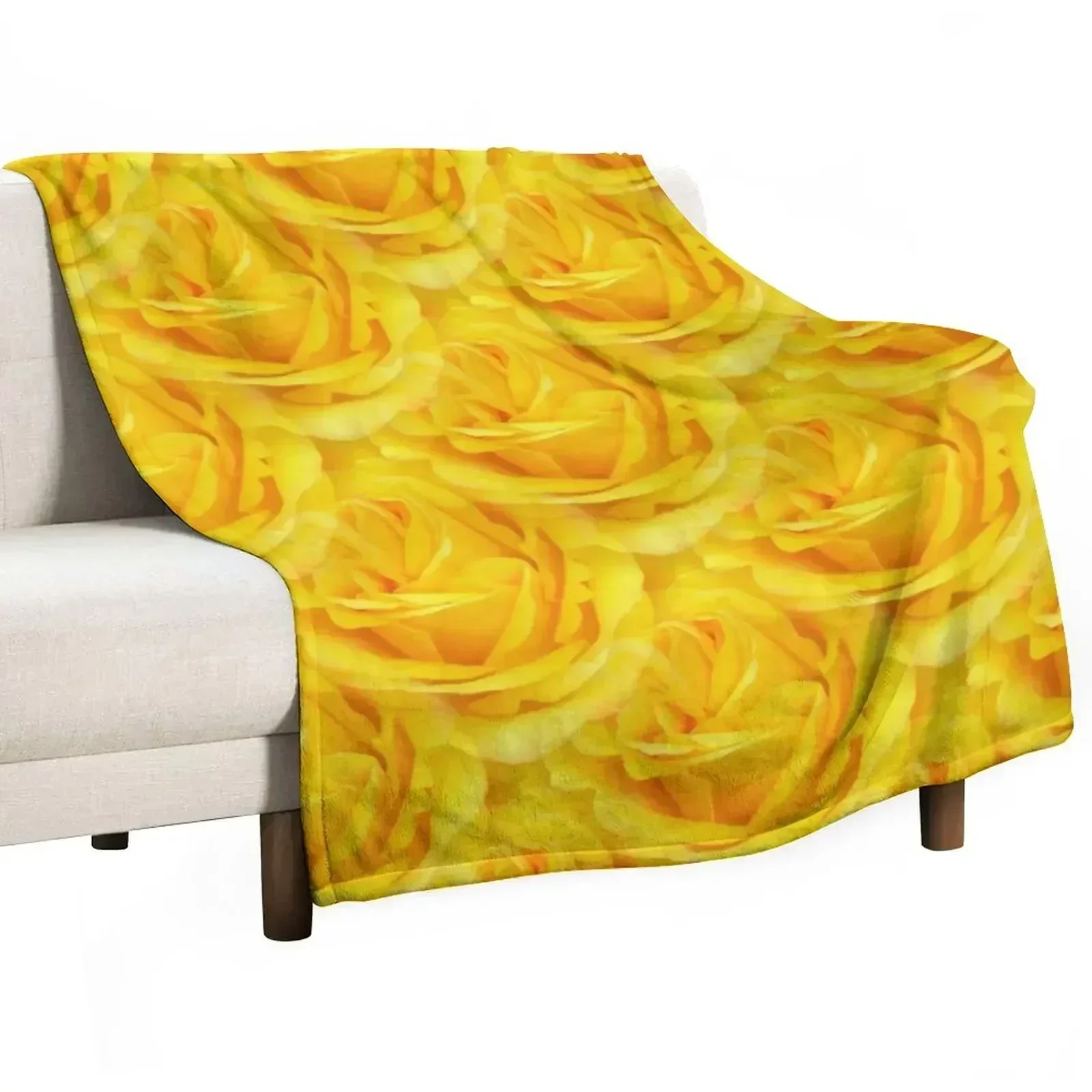 New Modern Abstract Seamless Yellow Rose Petals Throw Blanket Sofas Plaid Heavy halloween Summer Blankets