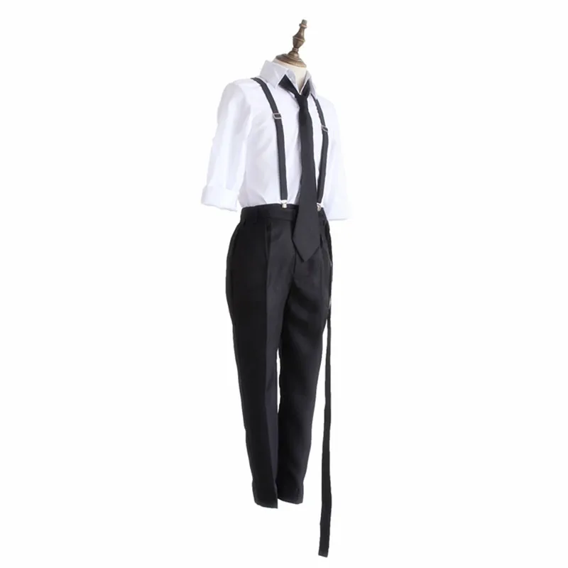 Bungo Stray Dogs Fantasias de Cosplay, Atsushi Nakajima, Camisas, Calças, Gravata, Conjunto de luvas, Anime, Novo