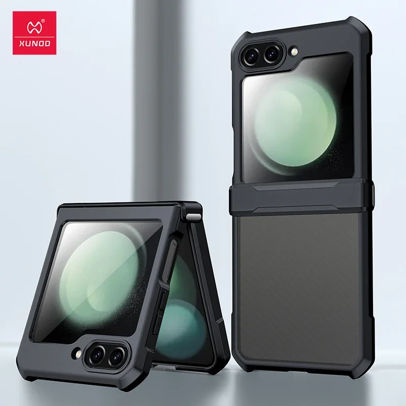 

Luxurious High Quality Phone Case for Samsung Galaxy Z Flip 7 6 5 5G Airbag Shockproof TPU Glass Back Clear Protect Cover Flip 7