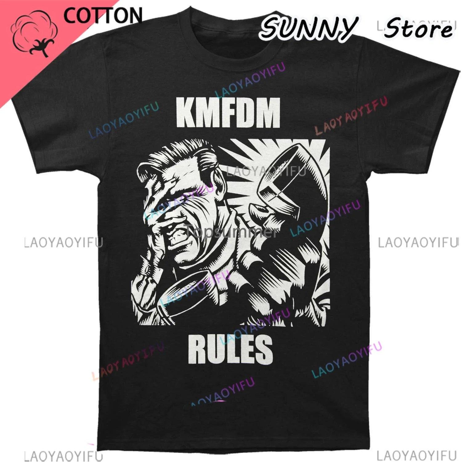 Kmfdm Men'S Rules T-Shirt Black Cotton Loose Short Sleeve Mens Shirts O-Neck Sunlight Men T Shirt Cute Tatoo Lover T-Shirt