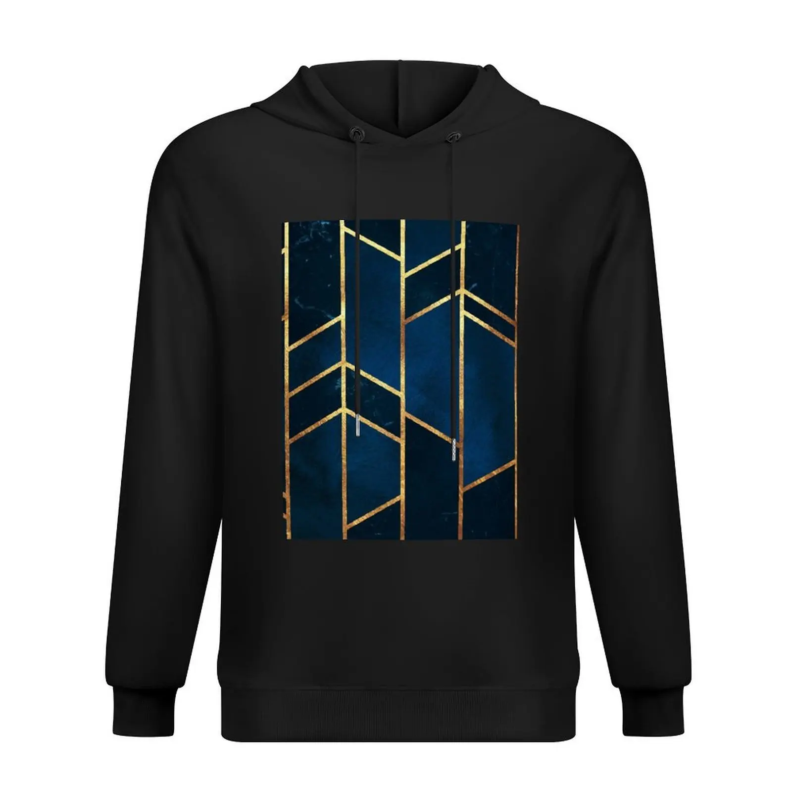 Navy Gold Stone Geometric Hoodie mens clothing mens clothes autumn clothes korean style clothes hoodie graphic