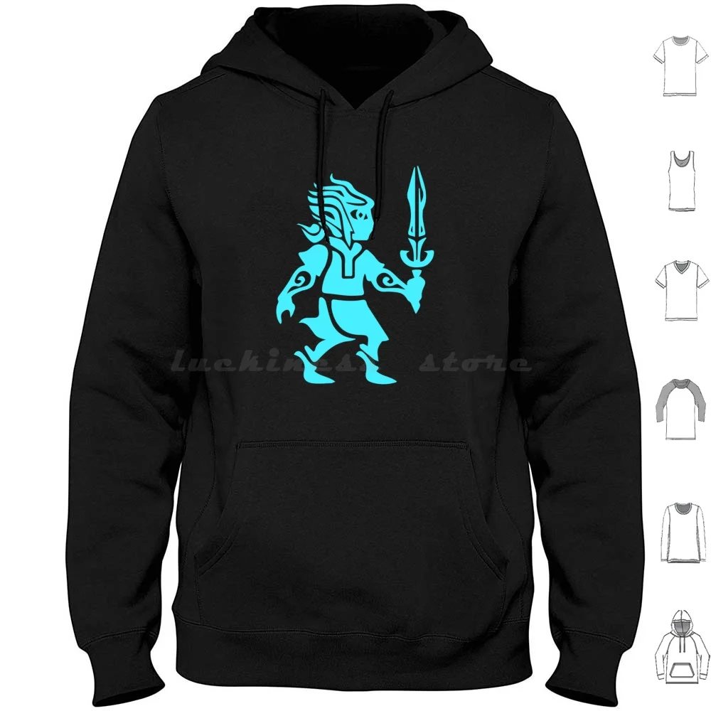 Blue Sheikah Rune Hero Hoodies Long Sleeve Legend Of The Legend Of Link Breath Of The Wild Gaming Loz Korok Majoras