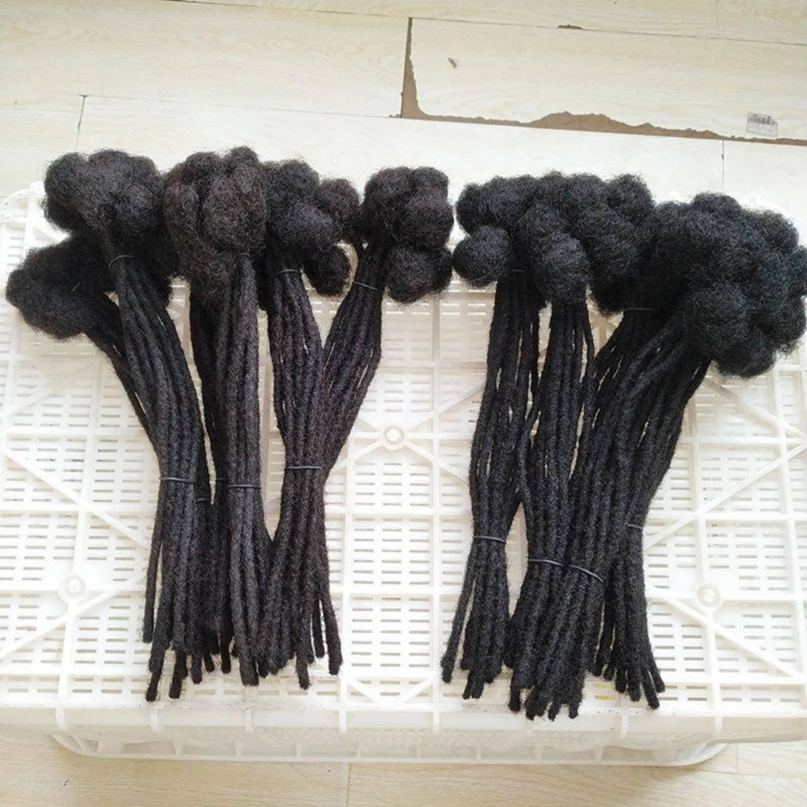 6-20 Inch 100% Human Hair Inter Loc Extensions 0.6cm Width Full Handmade Dreadlock Extensions for Men Women Kids Can Be Dye