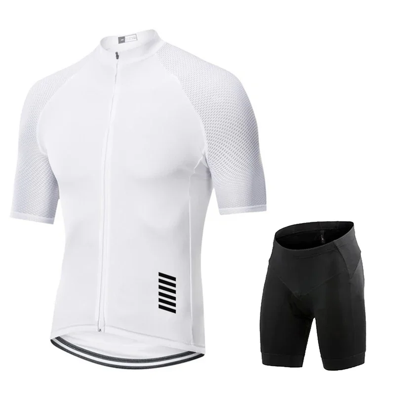 

White Cycling Jersey Set Breathable Bicycle Clothing Riding Bike Clothes Basic Short Sleeve Sports Cycling Set Ropa Ciclismo