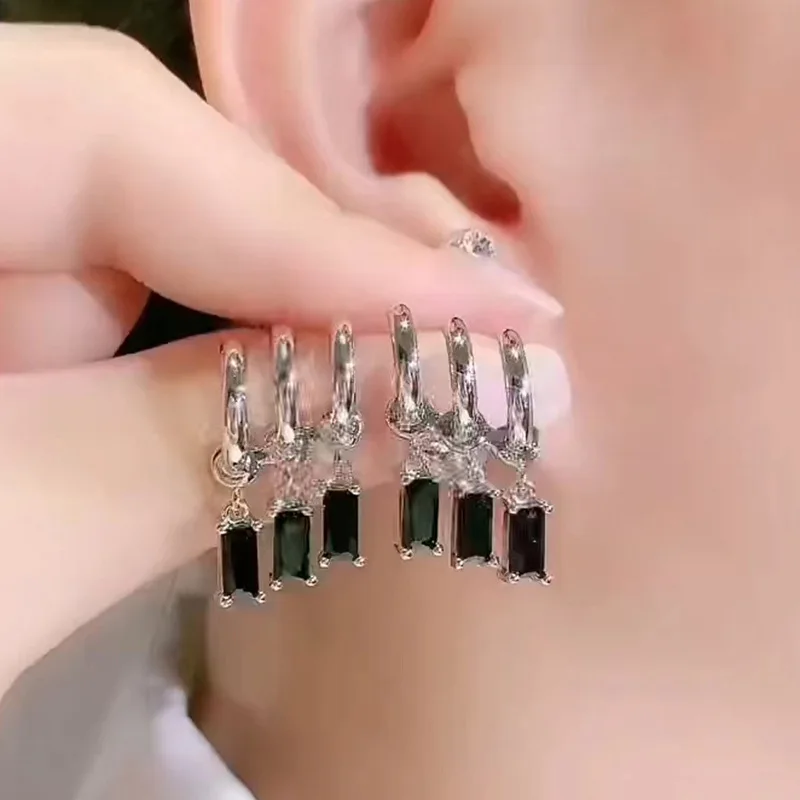 Dongdaemun High-End Fashion Stud Earrings Long-Length Statement Earrings Trendy Fashion Earrings