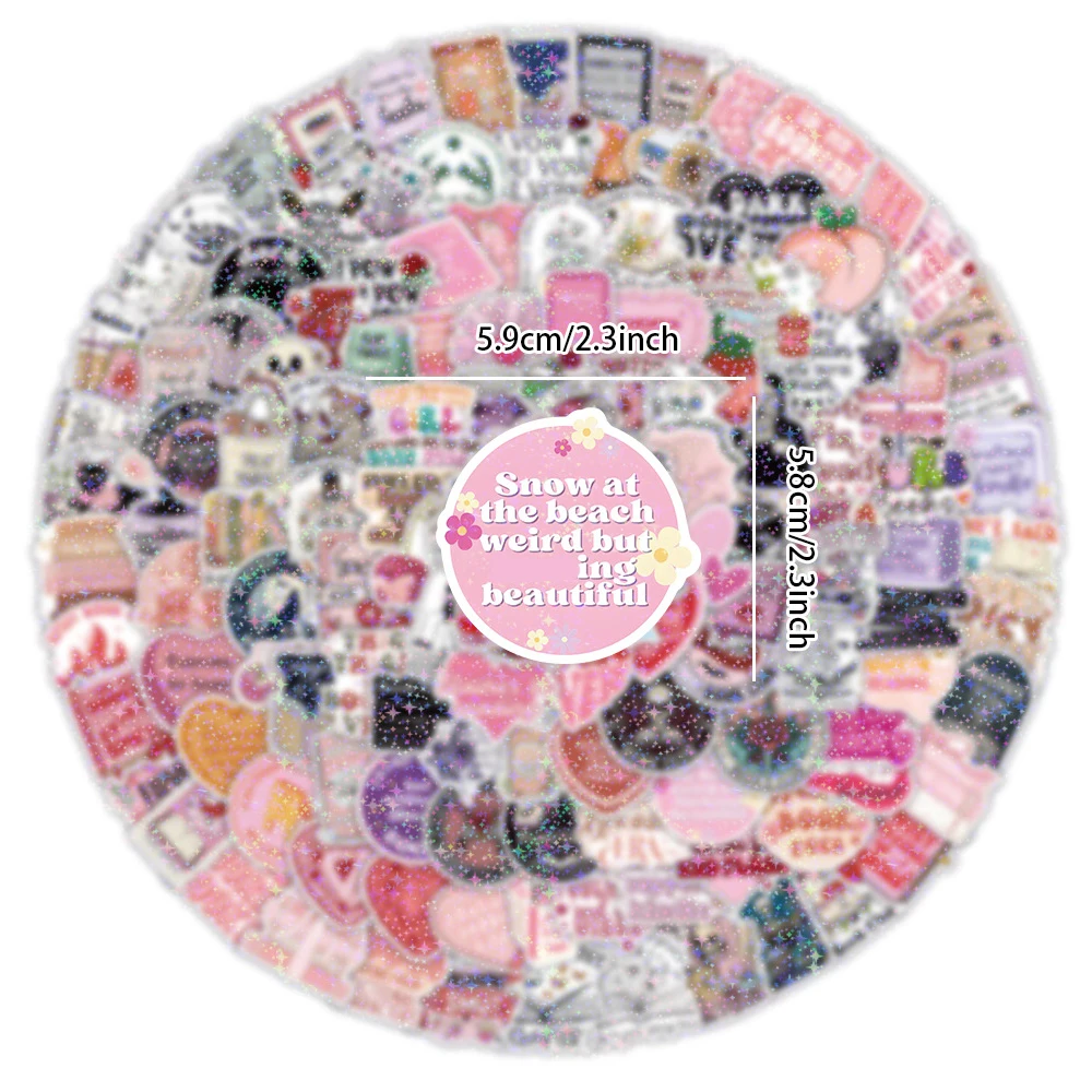 

10/30/50/100/200pcs Cute Romantic Reading Graffiti Stickers Cartoon Aesthetic Decals Water Bottle Laptop Phone Sticker Kids Toy