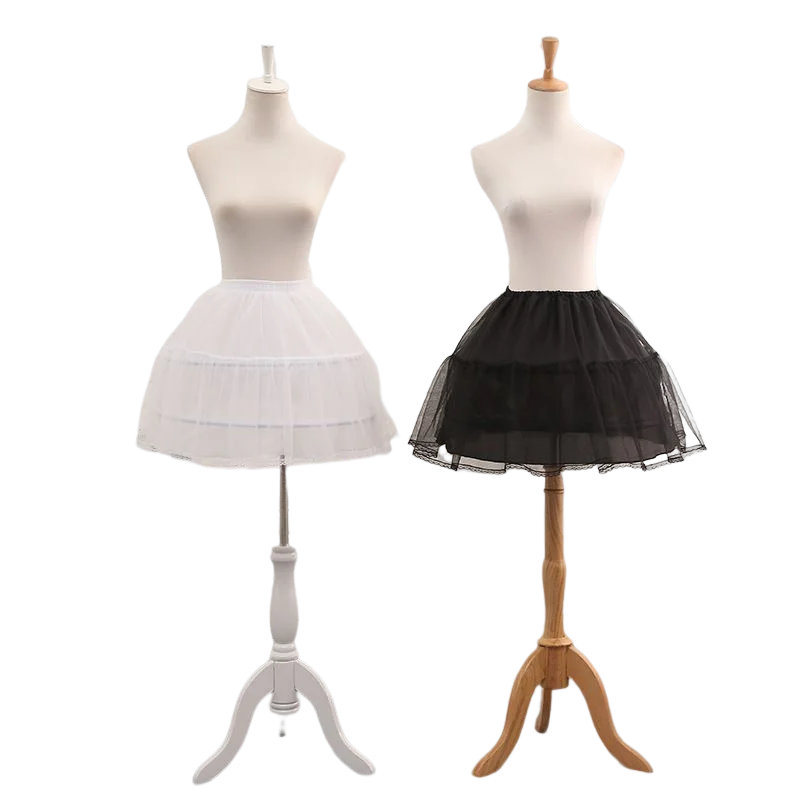 Enagua mujer niñas 2 aros enagua con adorno de encaje vestido de fiesta Cosplay falda tutú de Ballet Lolita Rockabilly crinolina