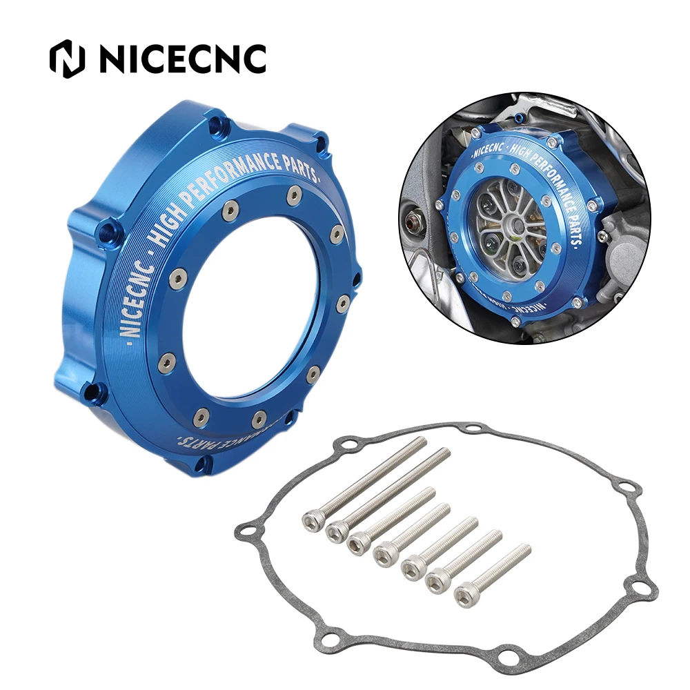 

NICECNC Billet Aluminum CNC Machined Engine Clear Clutch Cover Protector Guard For Yamaha YFZ450R 2009-2024 YFZ450 2006-2009