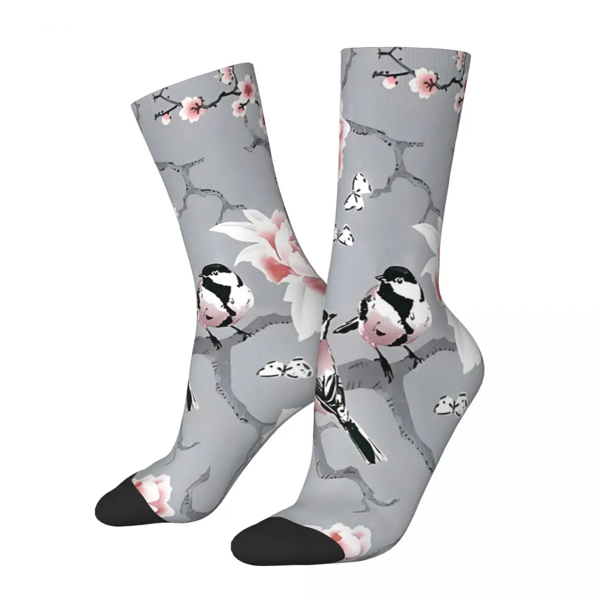 Chaussettes à imprimé floral pour hommes, polyester