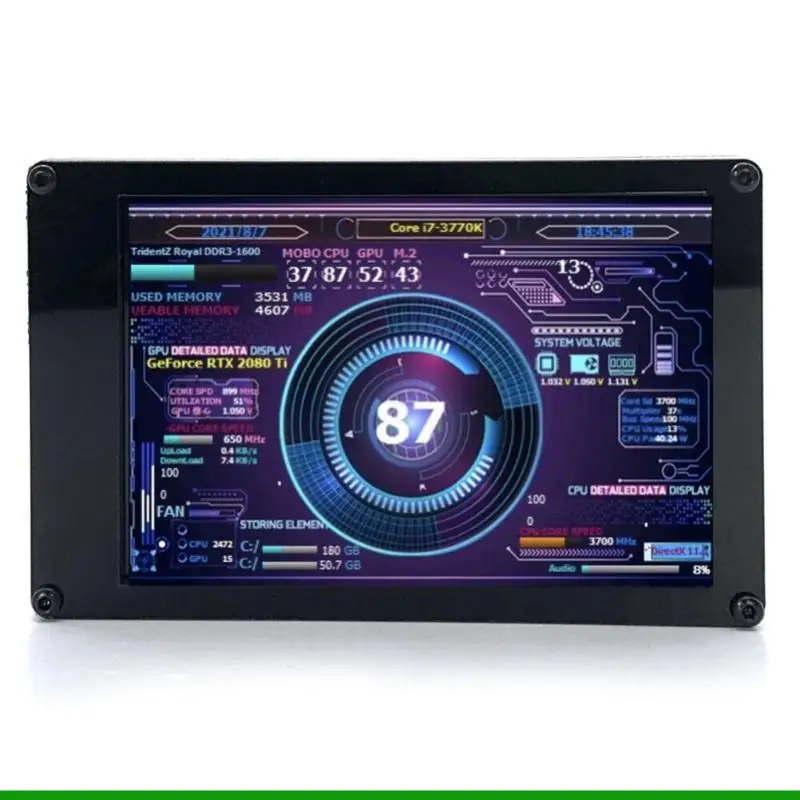 شاشة U55C مقاس 3.5 بوصة 480x320 IPS TYPEC لجهاز Aida64 PC CPU لمراقبة درجة حرارة الكمبيوتر