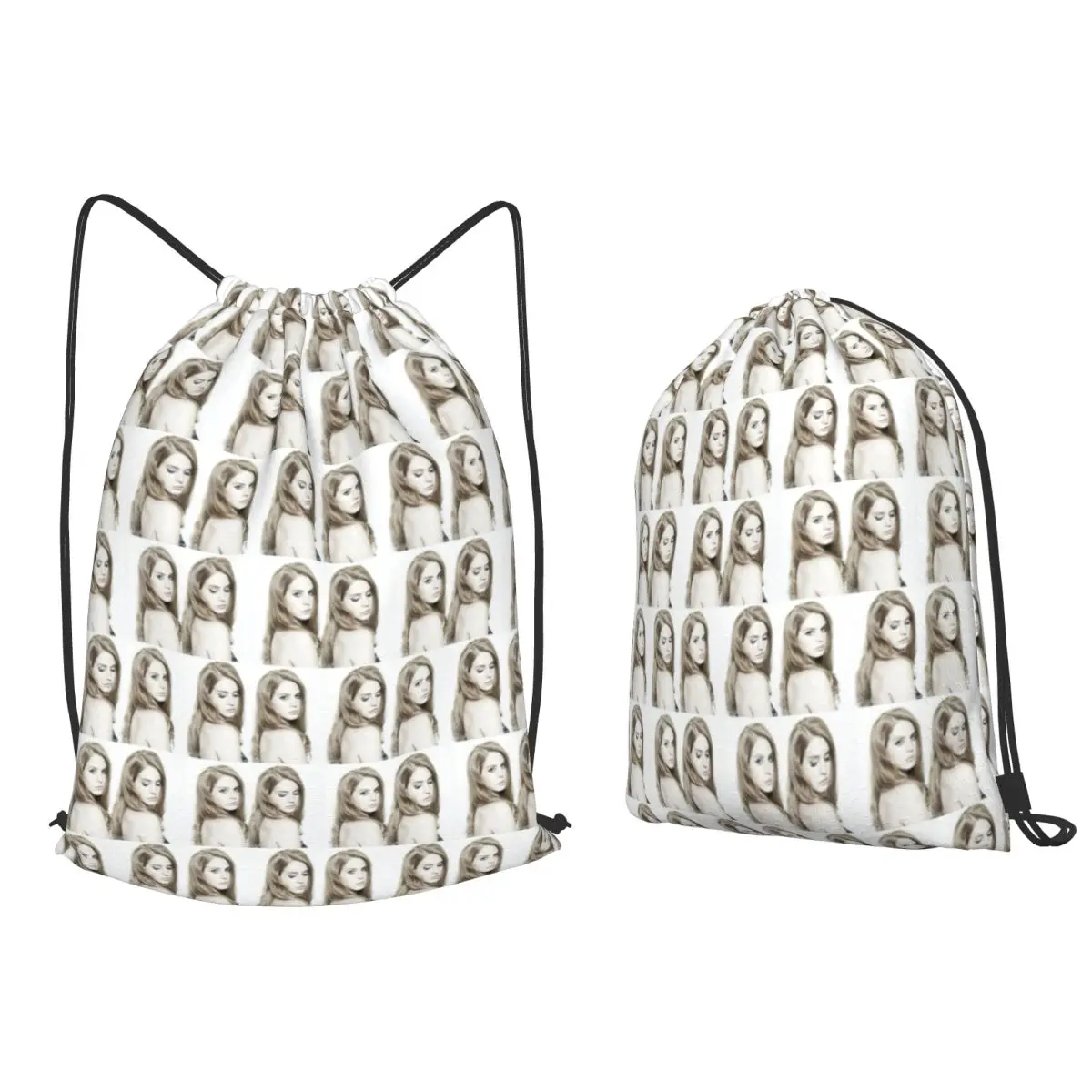 Lana Del Rey Collage Backpacks Fashion Drawstring Bags Sports Bag Book Bags for Travel Students
