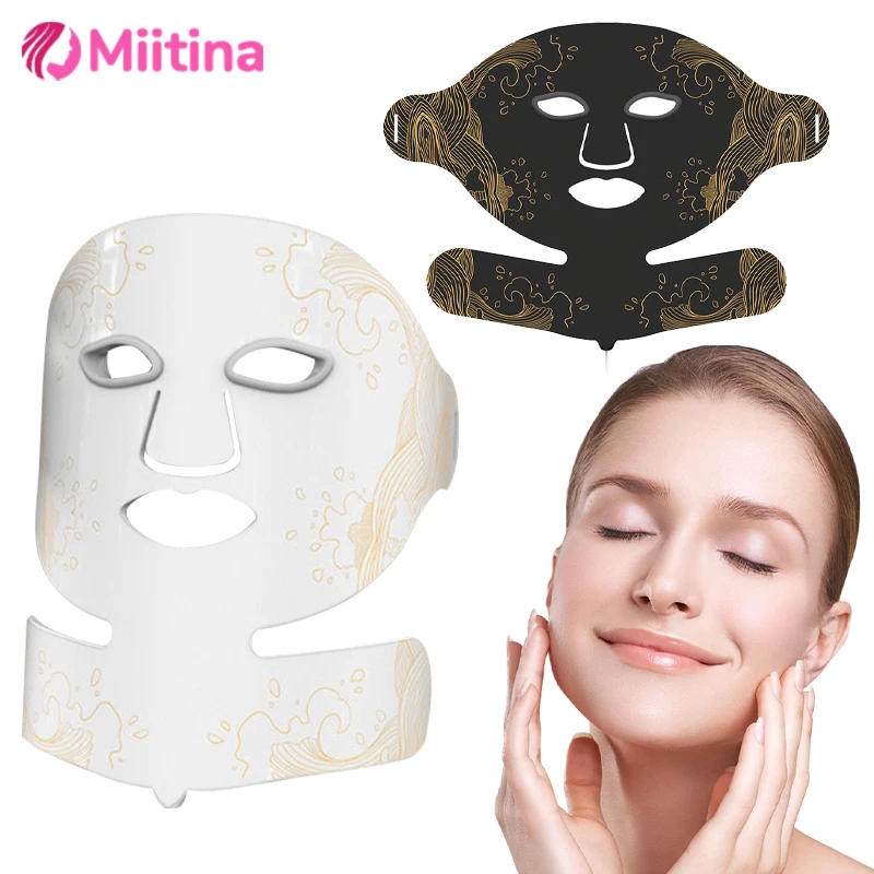 7 Colors Photon LED Face Neck Mask Light Therapy Rechargeable Facial Beauty Mask Anti Wrinkle Repair Skin Tightening Skin Care