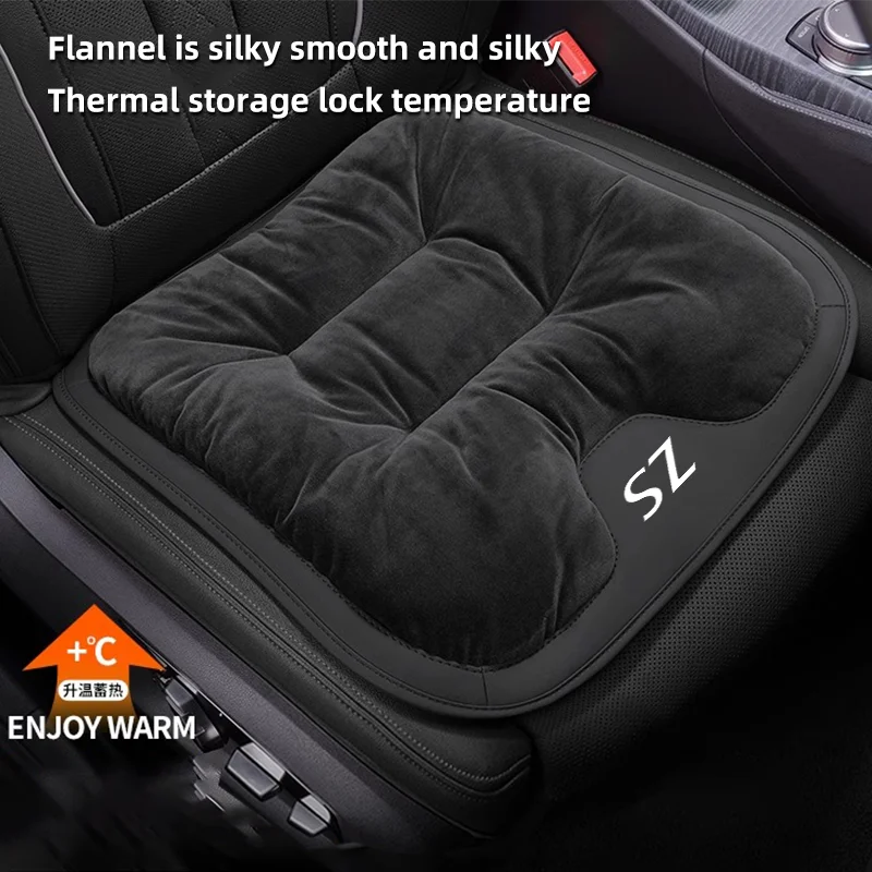 3D Flannel Car Seat Cover For MG ZS EV EZS 2017 2018 2020 2022 2023 Winter Warm Seat Cushion Anti Slip Auto Front Chair Seat Pad