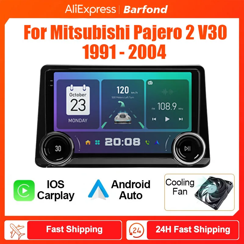 Barfond For Mitsubishi Pajero 2 V30 V40 V20 1999-2004 Car Radio Multimedia Video Player Navigation stereo GPS Android 2din dvd