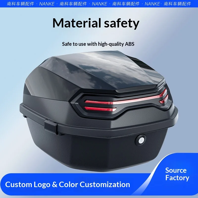 Nanke Universal Large Thickened Rear Trunk For Electric Scooter Motorcycle Fit Aima Yadi Tailg Luyuan With Reflective Light