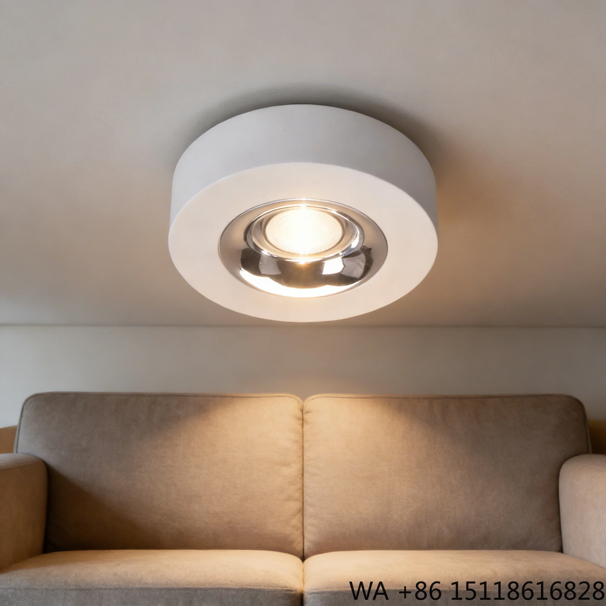

Surface Mounted LED Downlight White Round Ceiling with Chrome Reflector Anti-glare Light for Corridor Shop Home