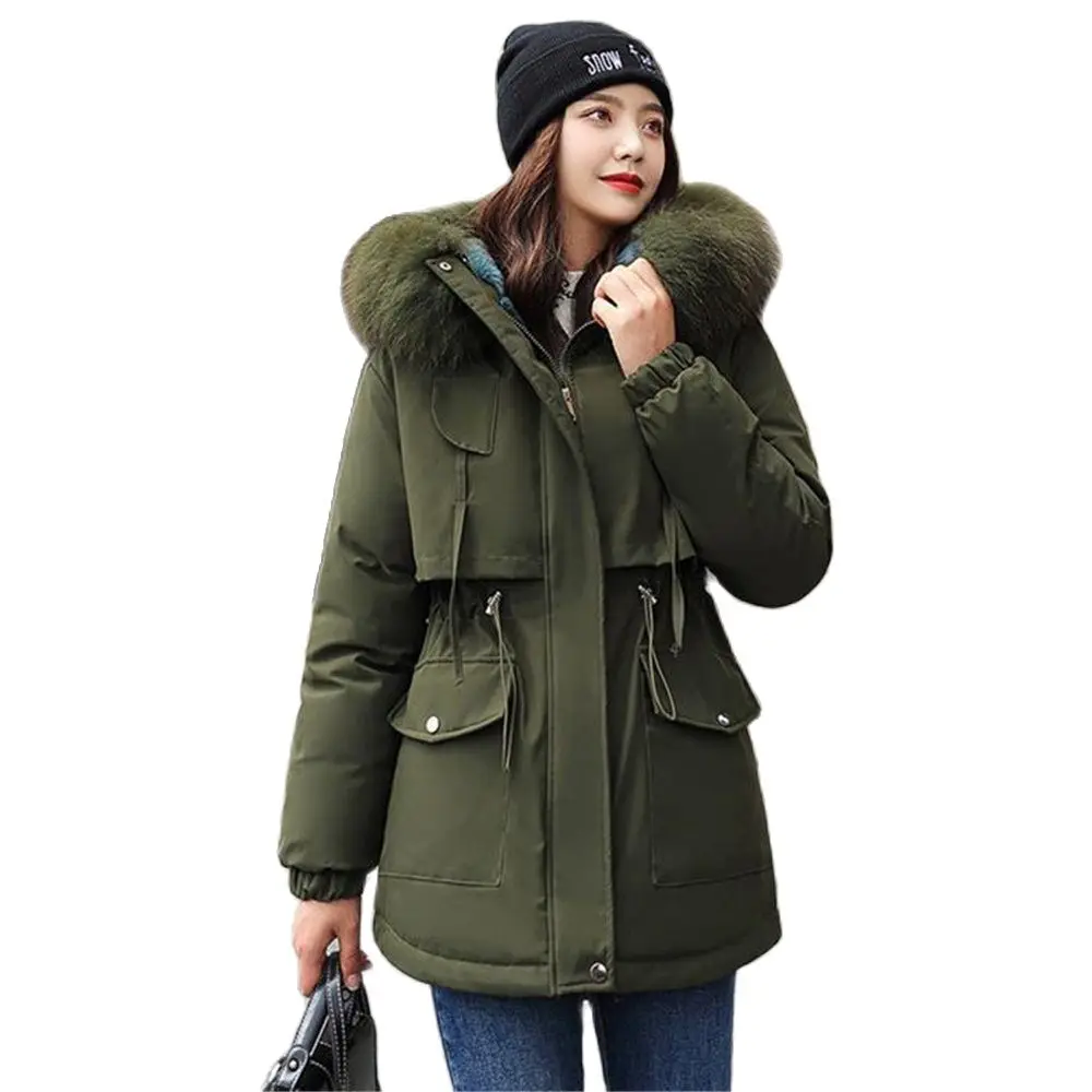 Winter Jacket Parkas 2024 -30 Degree Women'S Winter Long Coats Hooded Fur Collar Thick Warm Winter Jackets Parkas Mujer Coats