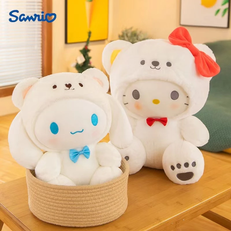 2024 New Sanrio Plush Doll Hellokitty Kuromi Cinnamoroll Doll Plush Toy Sofa Ornaments 25/35/48cm Girlfriend Birthday Gift