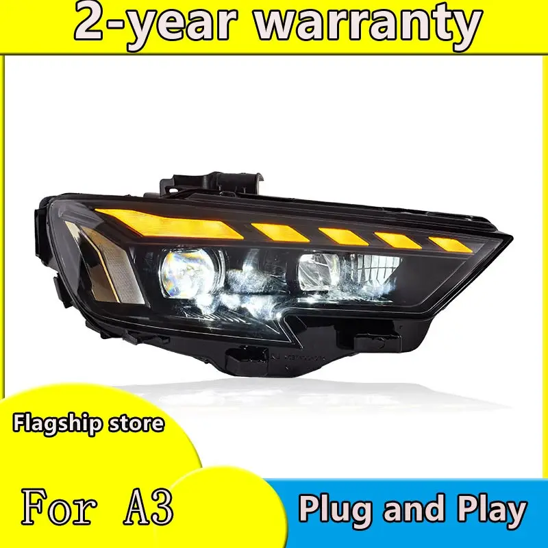 

Head Lamp for Audi A3 LED Headlight 2013-2021 Headlights S3 A3L DRL Turn Signal High Beam Angel Eye Projector Lens