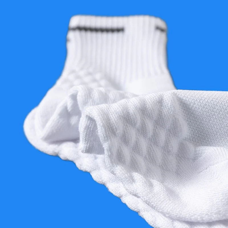 5/10 Pairs Running Sports Mid Tube Socks Sweat Absorbing Breathable Basketball High Quality Men's White Socks Towel Soled Socks