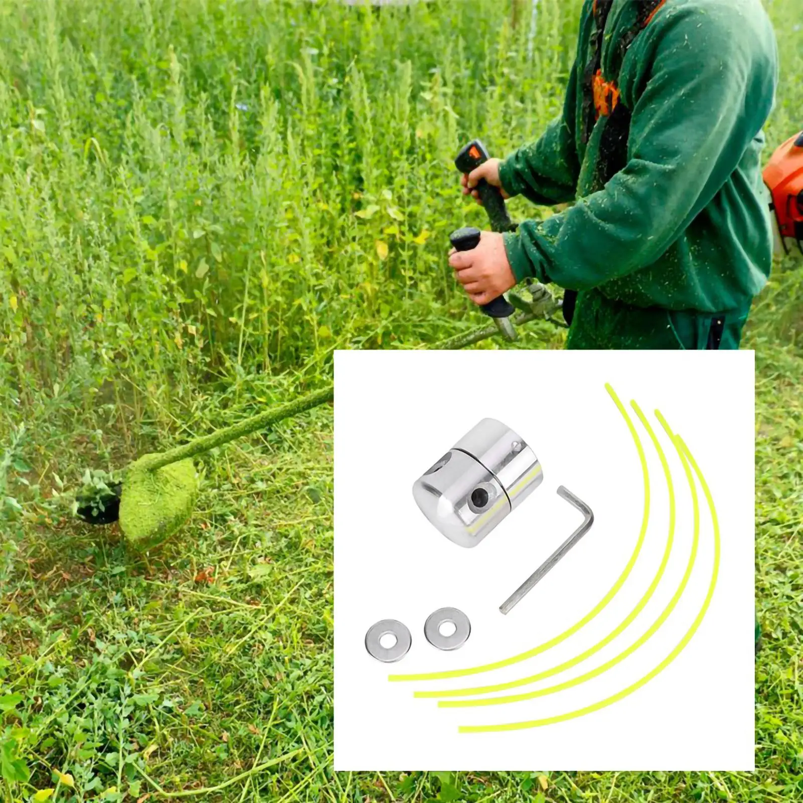 Ersatzteile für Rasentrimmerkopf aus Aluminium mit 4-Linien-Freischneider für Garten-Rasenmäher