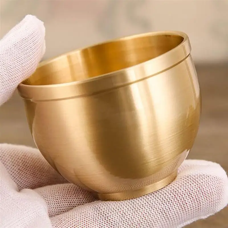 Mini Brass Wine Cup Multipurpose Round Cup Wine Container Home Golden Vintage Wine Cup Hotel Home Restaurant Gift Home Decor