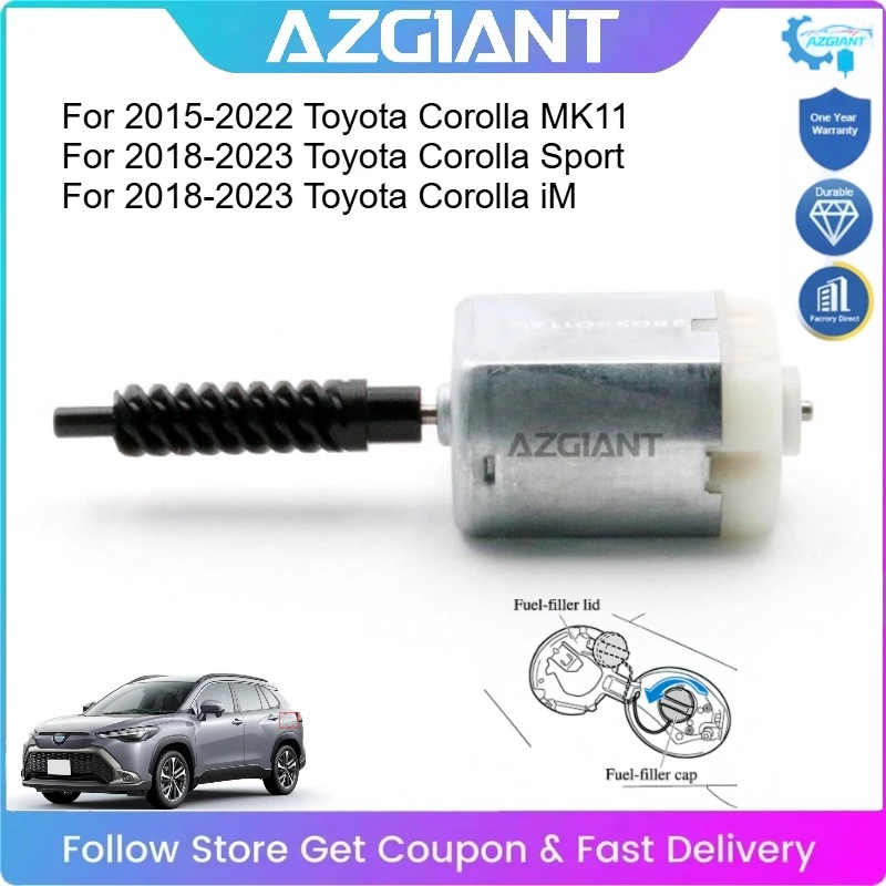 

AZGIANT Car Fuel Lid Lock Assembly Inner Motor for 2015-2022 Toyota Corolla DC 12V High Quality Durable