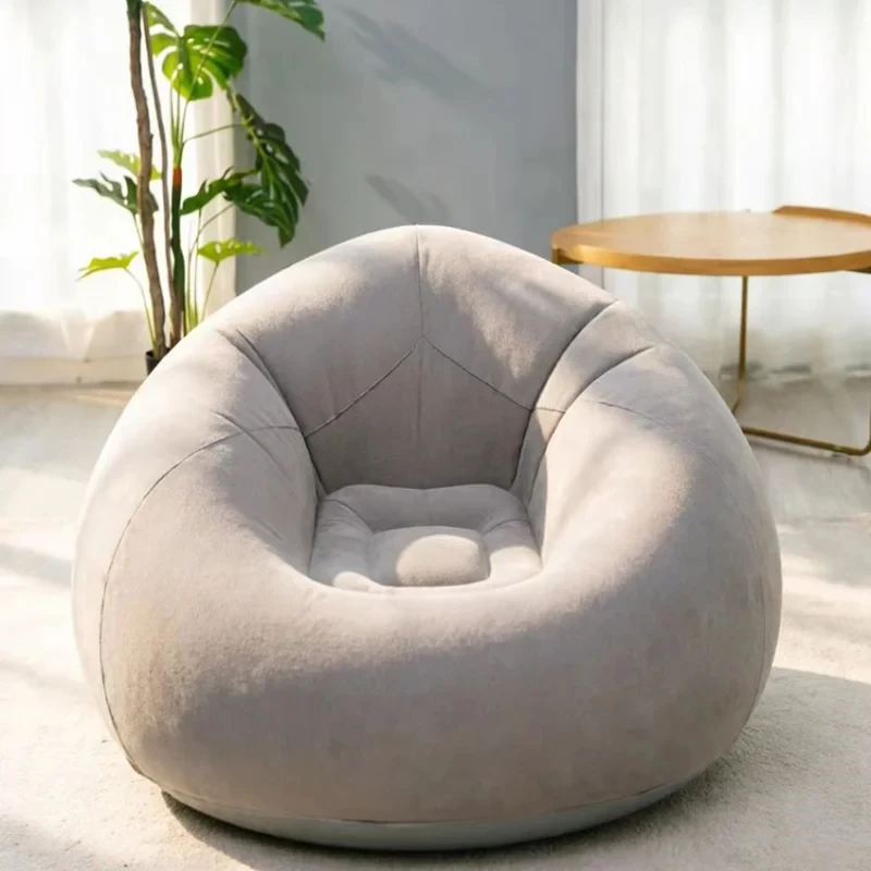 Soft Inflatable Round Lazy Air Sofa Portable Leisure Lounge Chair Indoor Outdoor Camping Bean Bag Seat For Bedroom Patio Backyar
