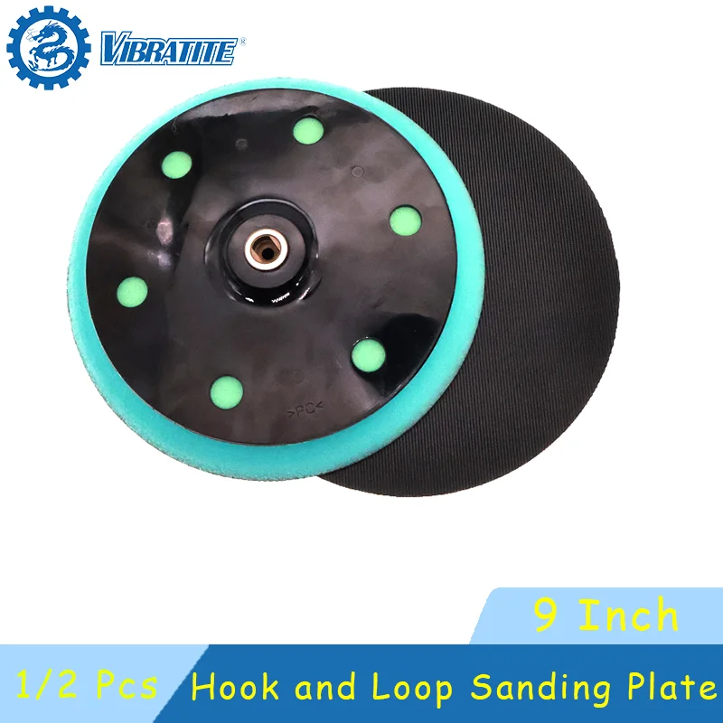 9 Inch Hook and Loop Sanding Plate 215mm 1/2 Pcs M6 Backing Plate for Polishing Orbital Drywall Sander Large Surfaces Metal