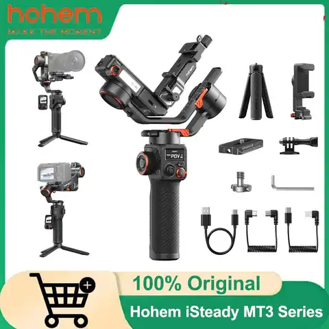 Hohem ISteady MT3/MT3 Pro/MT3 Pro Kit AI Camera Gimbal Stabilizer with CCT RGB Fill Light Touch Screen for DSLM/Phone/Action Cam