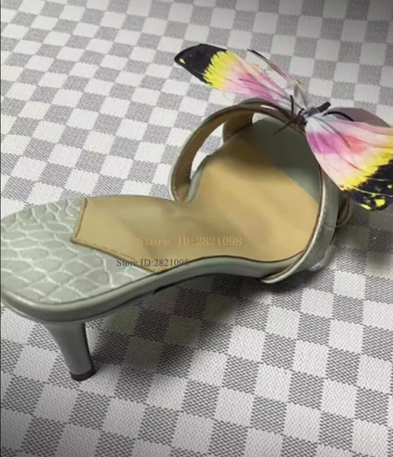 Skórzane motylkowe sandały na cienkim obcasie w dopasowanym kolorze sandały na wysokim obcasie damskie wąskie paski z wystającym palcem letnie buty imprezowe