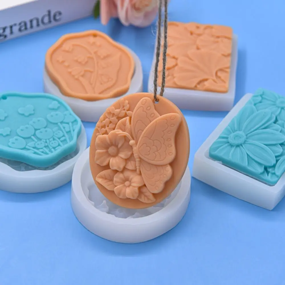 불규칙 꽃 나비 실리콘 몰드, DIY 수제 아로마 테라피 석고 송진 몰드, 자동차 옷장 향수 펜던트
