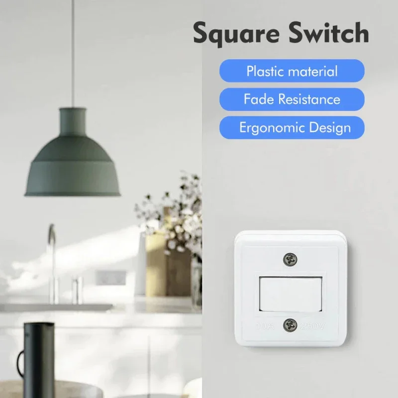 10A 250V Surface Mounted Press Snap Switch 1 Gang 2 Gang Wall Light Switch Household Smart Home Electrical Fittings Accessory