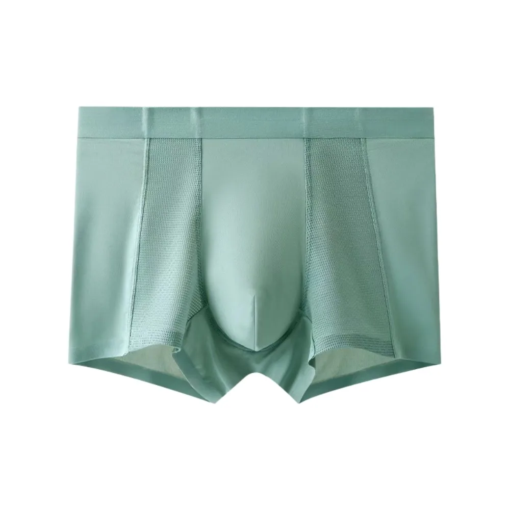 

Comfortable Thin Men Silk Boxer Briefs Mesh Seamless Ice Silk Boxers Underpants Lingerie Underwear for Men Gifts