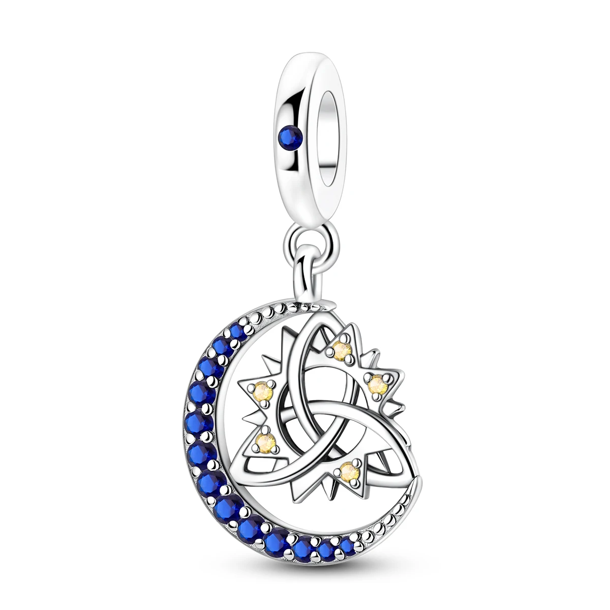 Charms Original 925er Silber, blaue Perlen, passend für Armband-Anhänger, DIY für Damen, edler Schmuck