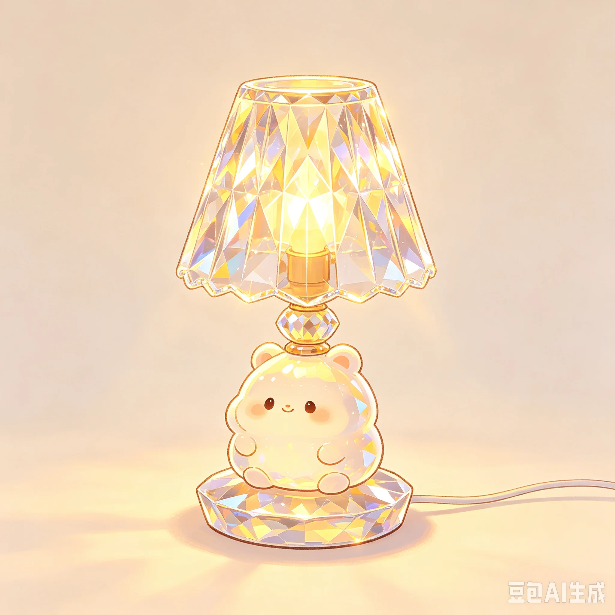 Modern Diamond Bedside Lamp Colorful Painting Table Lamp for Bedroom Decor