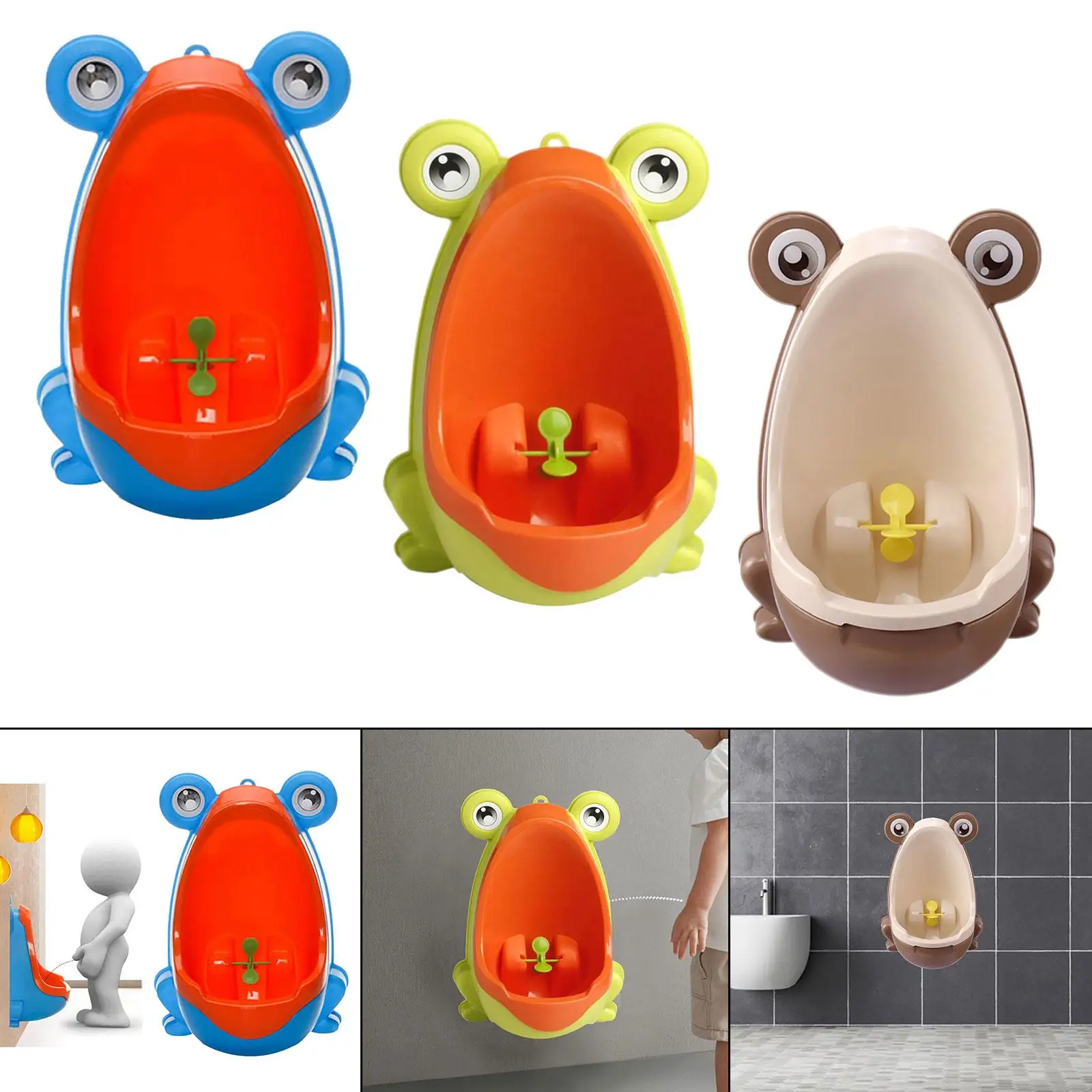 Cartton Frog-Urinoir debout mural portable pour garçon, toilette d'entraînement