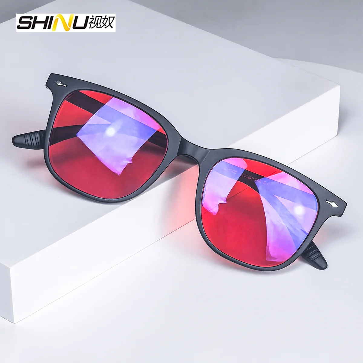 SHINU classical blue light glasses Computer glasses man Orange lenses clear lens gaming eyeglasses prescirption grade glasses