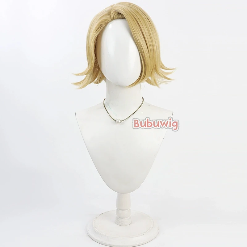 Bubuwig الشعر الاصطناعية كوينا سازانامي تأثيري الباروكات توغين أنكي كوينا سازانامي 30 سنتيمتر قصيرة شعر مستعار أشقر مستقيم مقاومة للحرارة