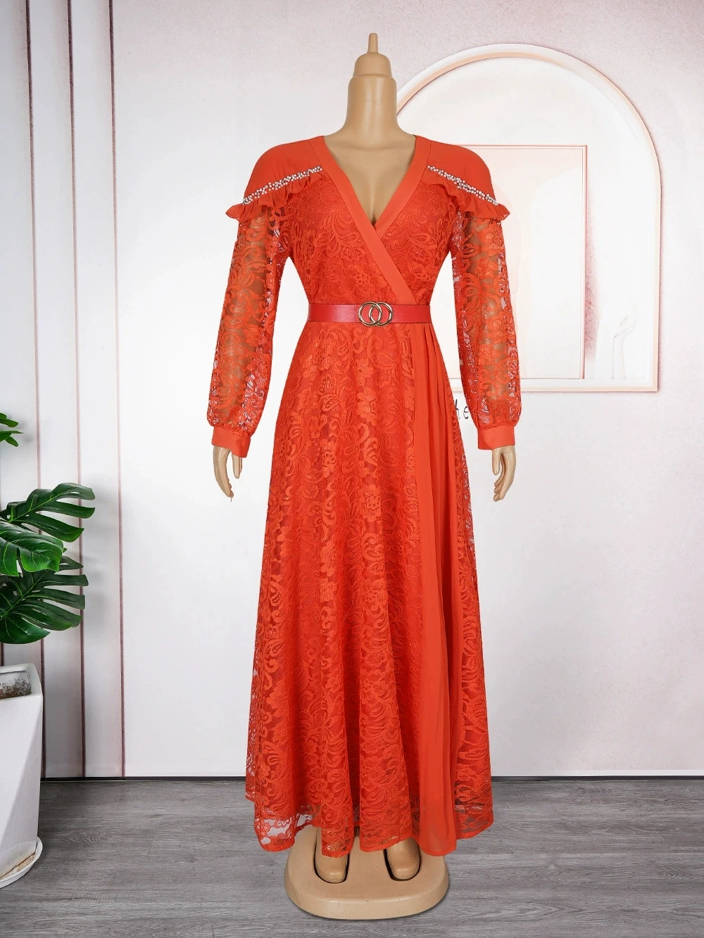 Vestidos africanos elegantes para mujer, nueva moda, sin mangas, gasa, Maxi bata de talla grande, vestido largo de fiesta de noche de Navidad