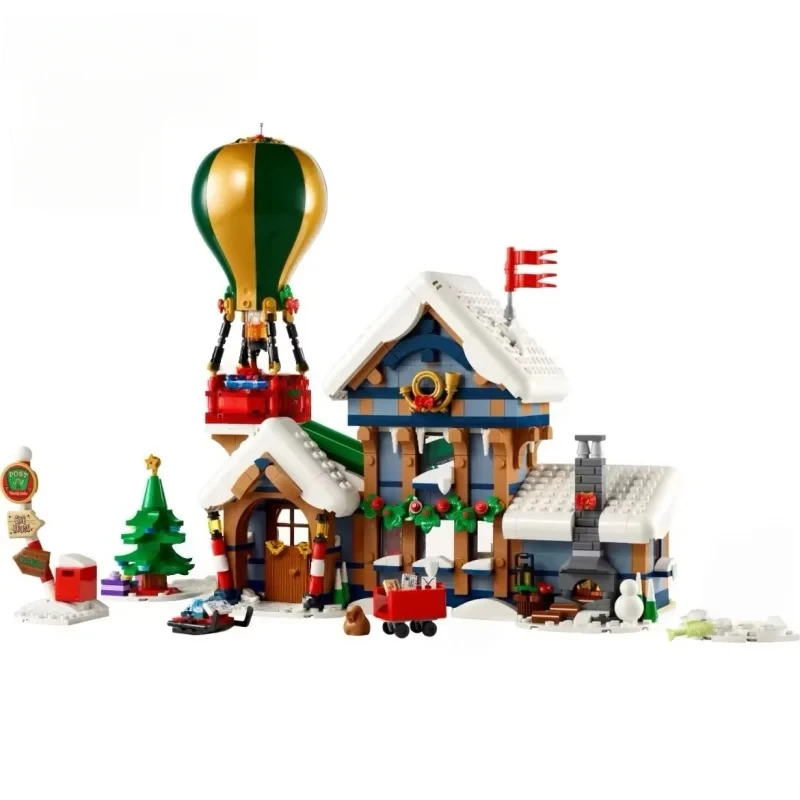 10339 サンタの郵便局 冬の建築模型 クリスマスビルディングブロック 子供用教育玩具 1440ピース