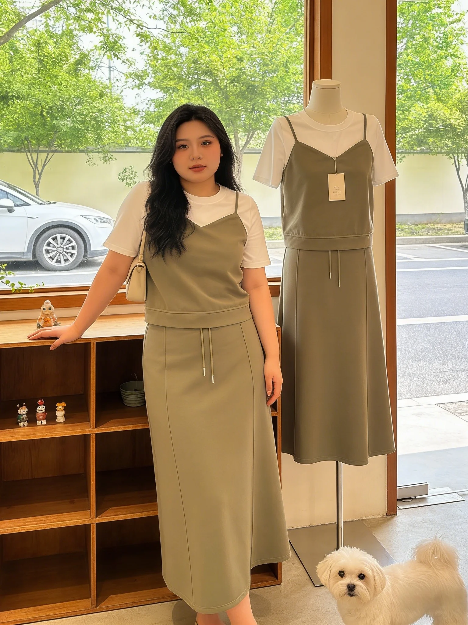 

Summer New plus Size Short Sleeve T-Shirt And Half Skirt Set Women's Casual Fashion Versatile Two-Piece Set Commute Style