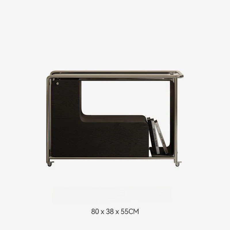 Italian minimalist movable side table, living room 2025 new trolley sofa side cabinet