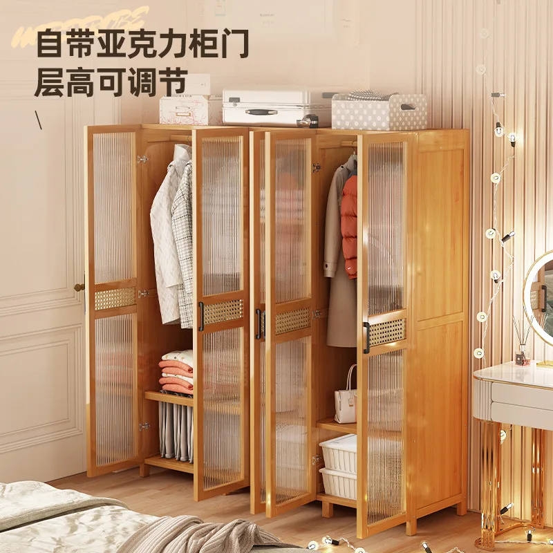 

Dust-proof wardrobe with door, special assembly for simple rental, hanging wardrobe, simple dormitory wardrobe, rattan clothes s