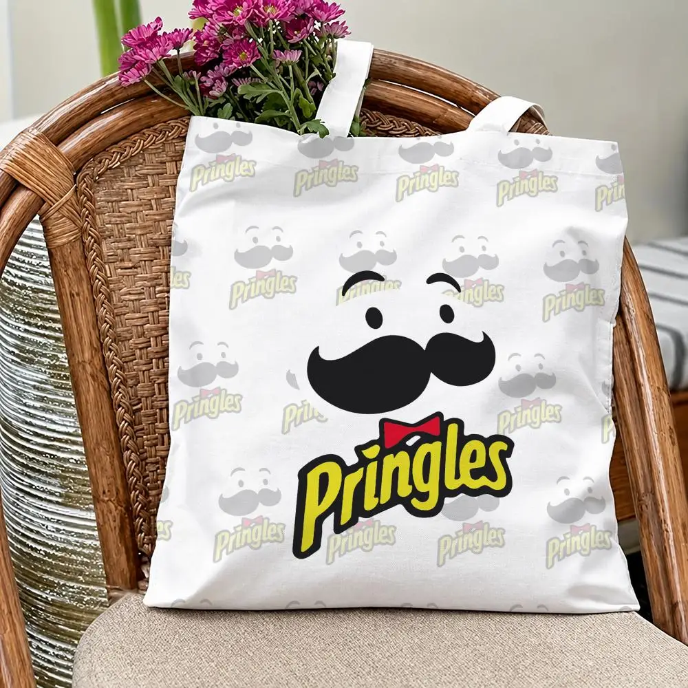 Popular Brand Pringles Storage Bags Eco Canvas Tote Odorless Reusable Double Print Shopping Bag