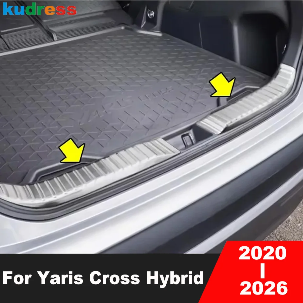 

Rear Trunk Bumper Cover Trim For Toyota Yaris Cross Hybrid 2020-2024 2025 2026 Steel Car Tailgate Door Sill Plate Accessories