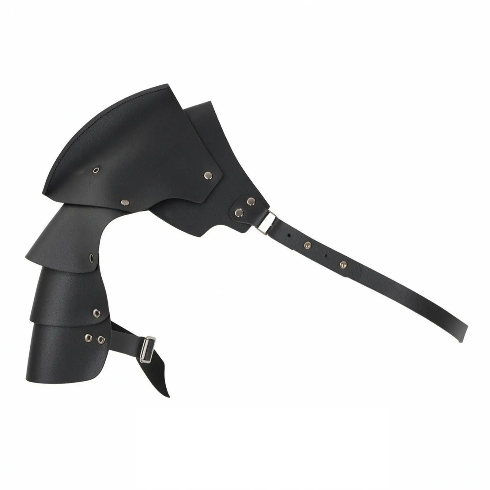 Cosplay pu Leather Pauldron with Buckles | Shoulder guard with Straps, for Halloween