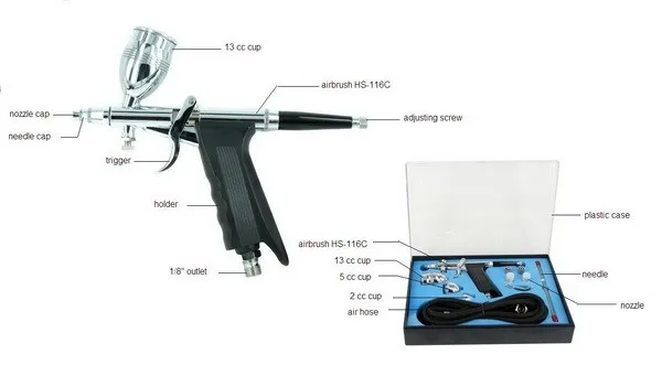HS-116C Airbrush Kit Set Spray printer Luchtcompressor Nail Tattoo Art Car Spray Cake Paint Craft