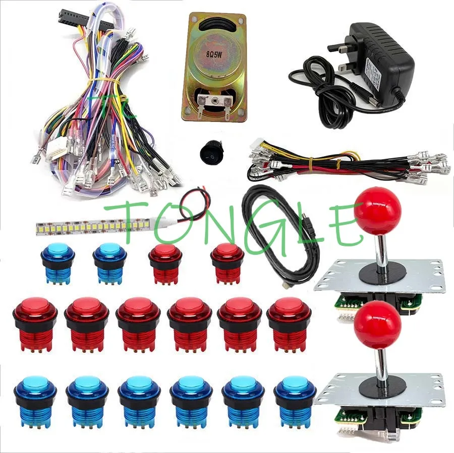 

Arcade DIY 2 Player Kit 5Pin Copy sanwa joystick and BaoLian LED button For Arcade 2 players Pandora box Machine Complete Kit